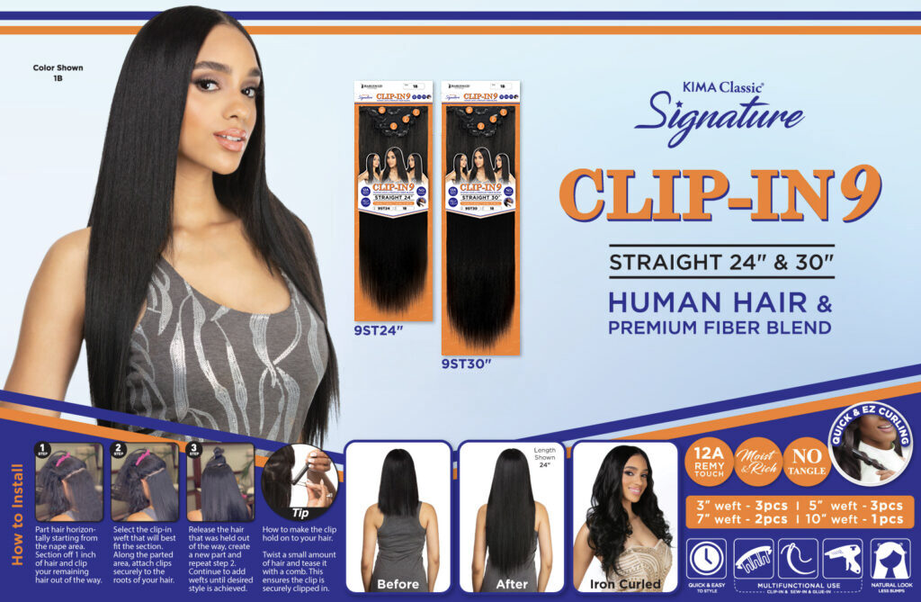 KIMA Signature Clip-in 9 – Straight | Harlem125 | NEW JIGU Trading